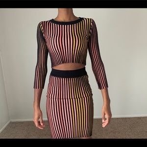 Two piece crop top and pencil skirt set